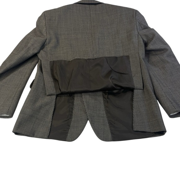 Kenneth Cole New York Blazer 44S Wool Micro Check Gray/Brown Sport Coat Jacket - Picture 10 of 10